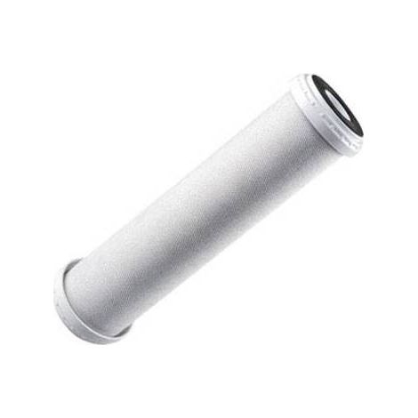 Materiali selezionati, idonei per acqua potabile. Setto filtrante: blocco a base di polvere di carbone attivo ricavato dal guscio della noce di cocco. Piattelli e rivestimento esterno: polipropilene.