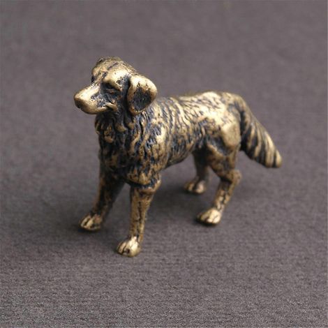 Ornement de bureau en métal représentant un berger, statuette décorative pour le thé, animal de compagnie à tenir en main. (1/5)