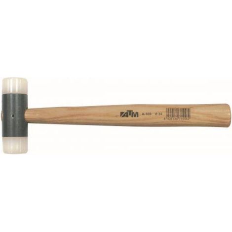 ATM MAZAS MAZA DE NYLON MANGO MADERA MEDIDAS Ø 54 mm y 1250 g