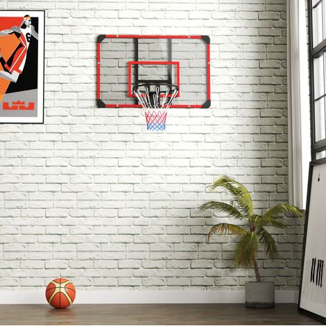 Canestro da basket da parete con tabellone 113 x 73 cm, in acciaio, nero DESVIAE (1/5)