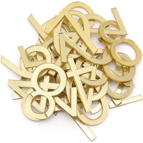 40 Pièces Chiffres Adhésifs Résistants aux Intempéries, 50 mm 0-9 Autocollants Numéro de Maison, Chiffres pour Boîte aux Lettres en Acrylique pour Extérieur, Épaisseur 2 mm (Doré) (1/5)