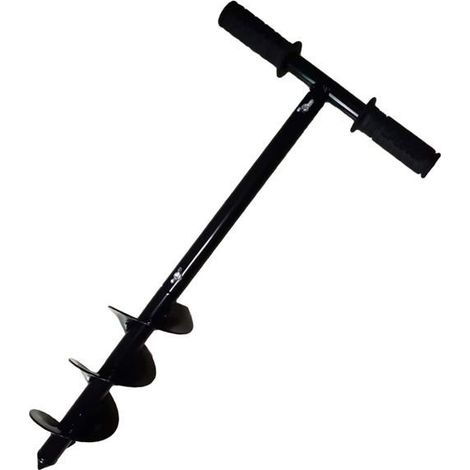 Ecleanfy - Tarière manuelle 10x60 cm – Bêche hélicoïdale noire pour bulbes et plantation (1/5)