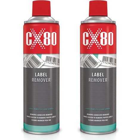 CX80 RIMUOVI ETICHETTE Spray liquido per la rimozione di adesivi e decalcomanie 500 ml x2 (1/2)