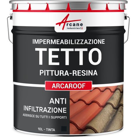 Guaina liquida per tetti, Guaina impermeabilizzante tetto ARCAROOF - 10 L Ardesia - ARCANE INDUSTRIES