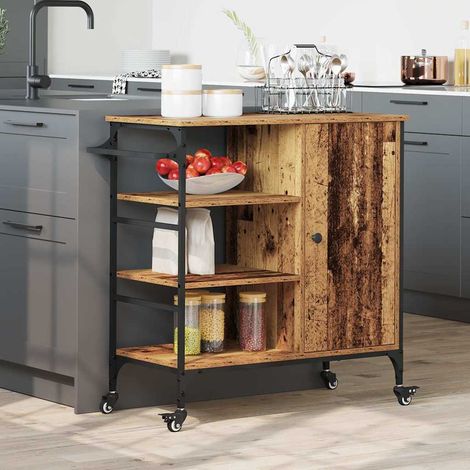 Küchentrolley Altholz 87,5 x 39 x 84,5 cm Holzwerkstoff