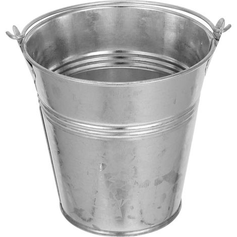 Kleine Pflanzgefäße 8cm Höhe Zinkeimer Silber mit Henkel für
