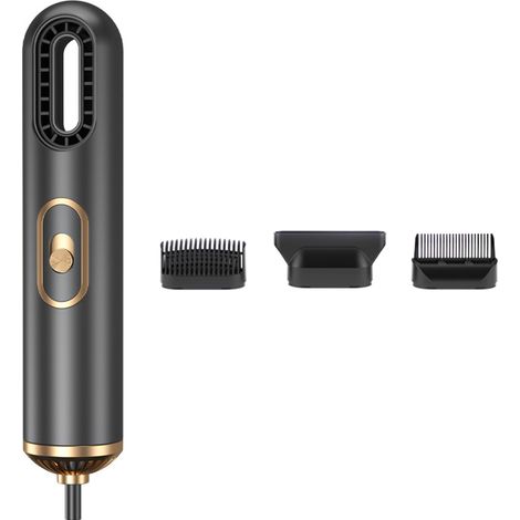 Sèche-cheveux Portable 3 en 1 Haute Puissance, Technologie Double Ions Négatifs, Pour Salon et Maison, 220V Gris (1/5)