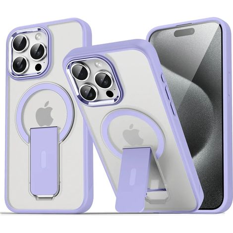 (iPhone 14 Pro Max, Violet clair) Coque magnétique pliable MagSafe pour iPhone, dos semi-transparent mat (1/5)