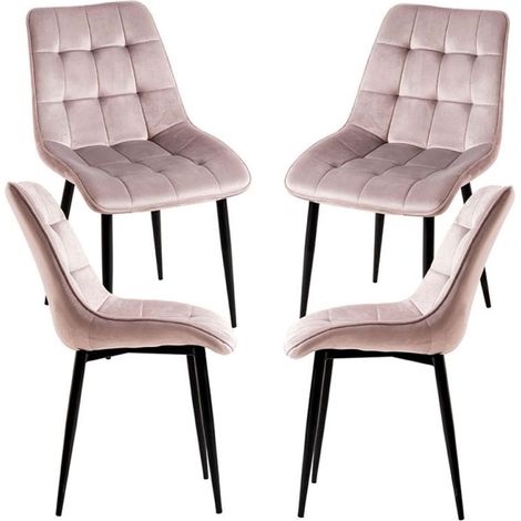 Packs Sillas Comedor - Pack 4 Sillas Cade Terciopelo - Gris (1/5)