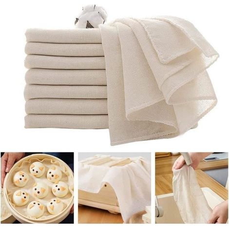 5Pcs Etamine Alimentaire , 50×50cm Mousseline Alimentaire, Non Blanchi Cheese Cloth, Tissu Filtrant Lavable Étamine Tissu (1/4)