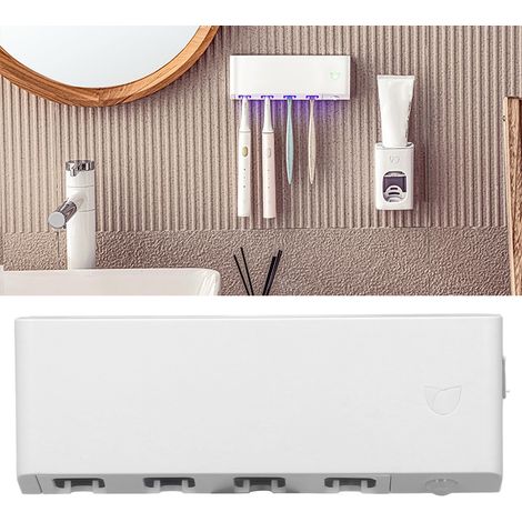 Stérilisateur intelligent pour brosses à dents, stérilisation UV, boîte/étagère murale électrique pour dentifrice et gobelet à brosses à dents (1/5)