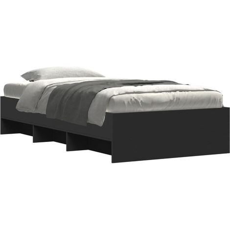vidaXL Giroletto Nero 90x200 cm in Legno Multistrato (1/4)