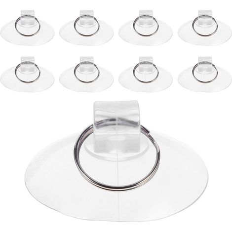 10 pièces Ventouses Transparentes avec Anneaux Métalliques Accroche Multi-usage Sans Perçage Fixation Réutilisable et Solide pour Verre et Salle de Bain Crochet Suspension Sans (1/5)