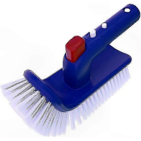 Brosse de piscine pivotante à manche à 180°, poils fins pour nettoyer efficacement piscines hors-sol et enterrées, spas, jacuzzis et coins. (1/5)