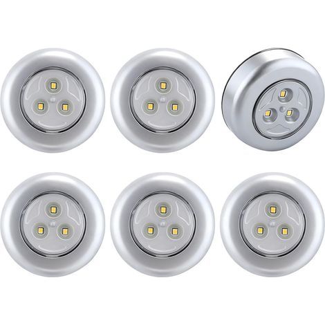 Stück batteriebetriebene LED-Klebe-Spots, Zusatzbeleuchtung für Schränke und Küchen (Warmweiß) (1/5)