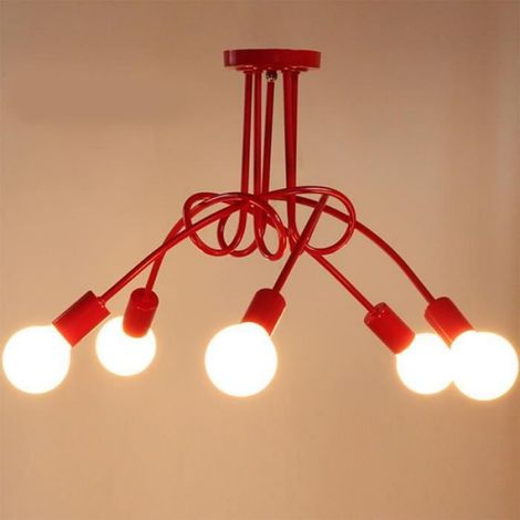 UNI Plafonnier 5 Spot LED Lampe de Plafond Suspension Luminaire Contemporain pour Salon Hôtel Restaurant (1/4)