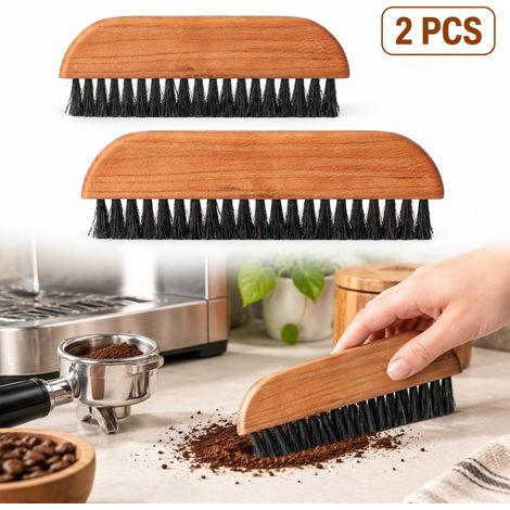 1 Pièce, Brosse à Café en Poil de Cheval avec Manche en Bois de Cerisier, pour Cuisine, Bureau, Maquillage (1/5)