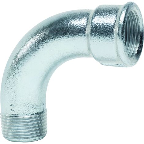 Coude 90° Grand Rayon M/F Fonte Galva - Diamètre 20x27 - 1-5V