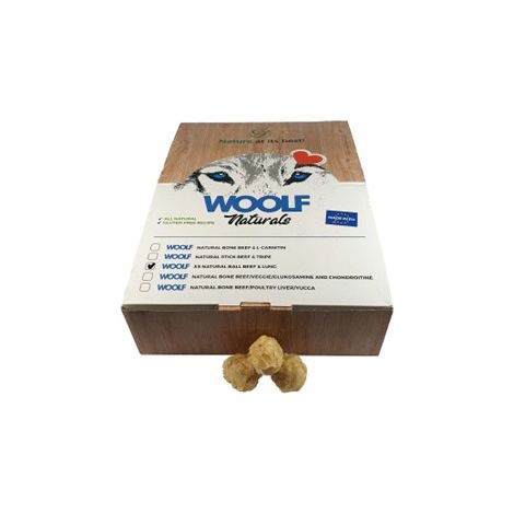 Snack naturali Woolf Balls Ternera Y Pulmon, Box 900 Gr