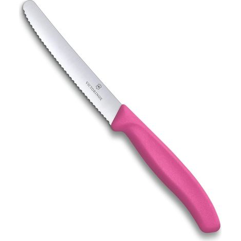 Victorinox Coltelli da Tavola Punta Tonda Seghettato 11cm Rosa