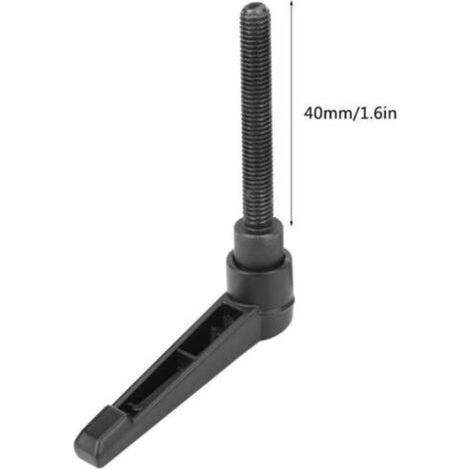 pair poignées de serrage à levier, réglables, en acier inoxydable, filetage mâle M6, poignées de machine, noires (40 mm) (1/3)