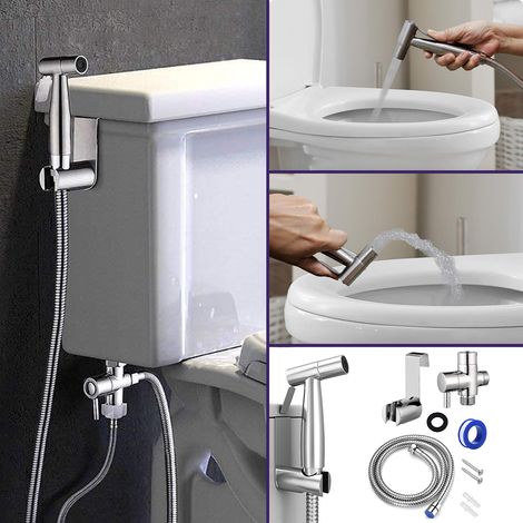 Contemporary Chrome Handheld Bidet Toilet Sprayer Jet Kit (1/5)