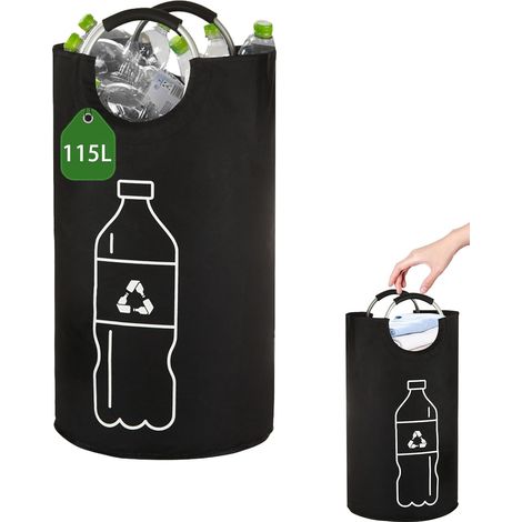 Sac Tri Selectif 115L, Pliable Collecteur Bouteilles et Verre (1/5)