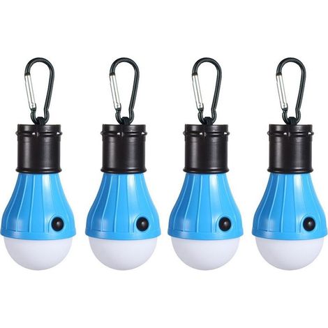 Lumières de tentePortabledirigéLumières de tente 4Emballage individuelAvec crochetLampe de secours ouragan, mousqueton bleu (1/5)