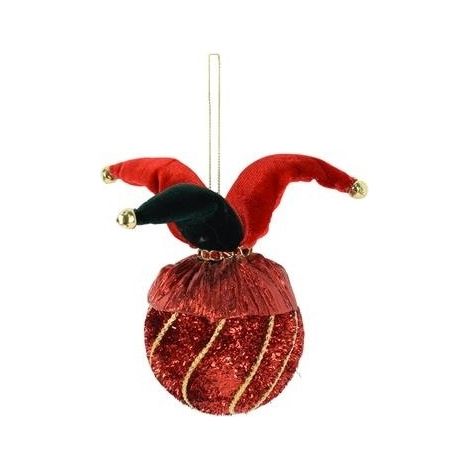 Palline giullare decorazioni per albero di natale addobbi natalizi in rosso cm8 set da 8 molto belle moderne idea regalo (1/5)