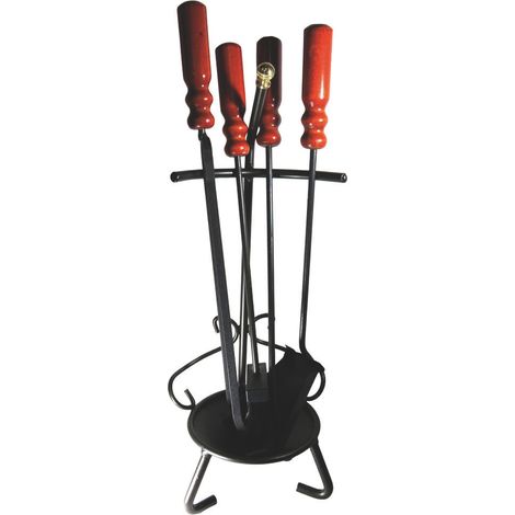 ATTREZZATURE PER CAMINETTI ''GEMONA'' 5 pezzi, cm. 65 h