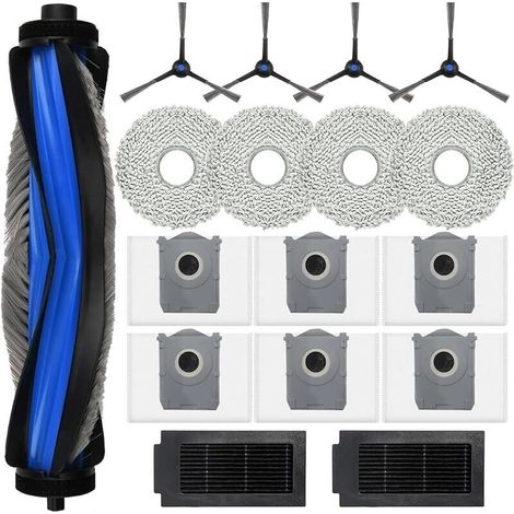 Accessoires pour Ecovacs Deebot T50 Omni/T50 Pro Omni/T50 Max Pro, JKOISL 1 brosse à rouleau principale, 6 sacs à poussière, 4 brosses latérales, 2 filtres, 4 chiffons de nettoyage, pièces de rechange (1/5)