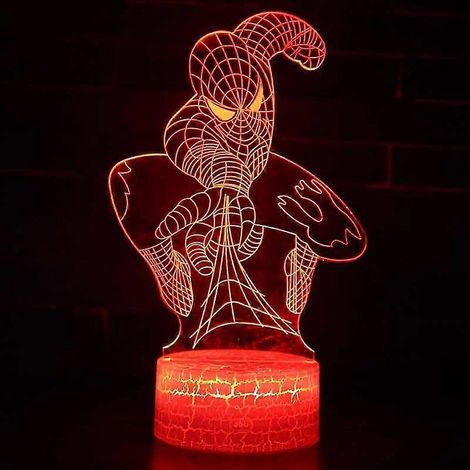 Spiderman 3d Led Illusion Veilleuse 7 Couleurs Table Langer Lampe De Bureau (1/4)