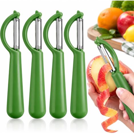 Lot de 4 éplucheurs pivotants universels en acier inoxydable pour fruits et légumes, pour la cuisine, éplucheur à pommes de terre, carottes et concombres, pratique et facile à nettoyer (1/5)