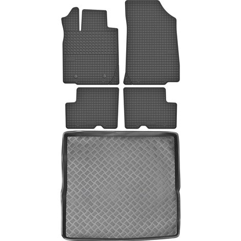 Ensemble de tapis de sol en caoutchouc + tapis de coffre pour Dacia Duster I SUV (2010-2013).