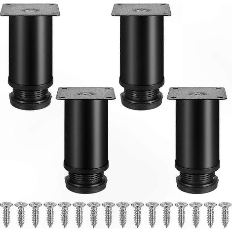 Verstellbare Möbelfüße aus Edelstahl, Set mit 4 Tischbeinen aus Metall, 10 mm hohe Schrankstütze für Sofas, Betten, Arbeitsplatten. (1/5)