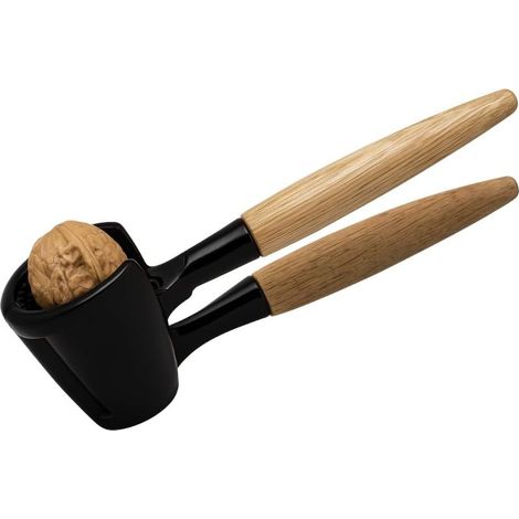 Casse Noix en Métal et Bois Robuste - Pince Cuisine Ergonomique et Antidérapante pour Fruits à Coque - Outil Casse tete Multifonction Résistant pour Décortiquer Noisettes et Noix de Macadamia (1/5)