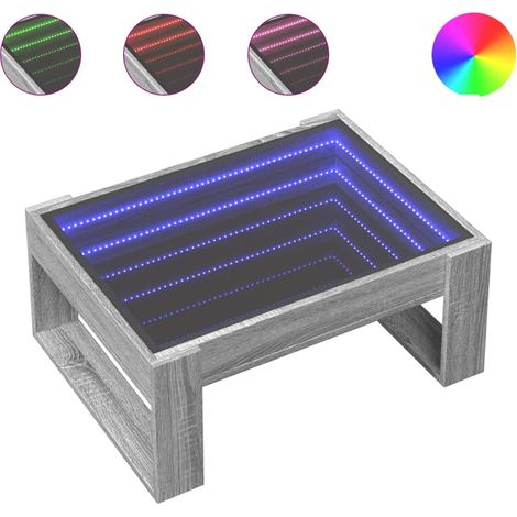 Maison Exclusive - Mesa de centro con Infinity LED gris Sonoma 70
