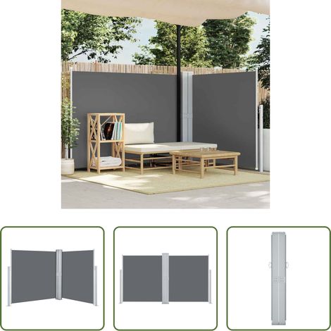 vidaXL Sichtschutz -  Ausziehbare Seitenmarkise Anthrazit 140 x 600 cm