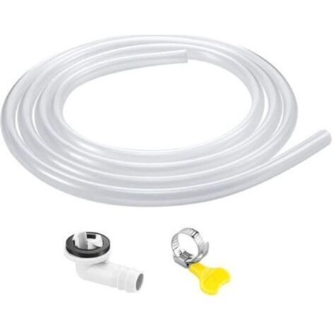 Tuyau d’évacuation pour climatiseurs mobiles et split – Raccord étanche inclus, collier de serrage + raccord rapide – Compatible avec la plupart des modèles (Ø 16 mm, longueur 1,5 m) (1/4)