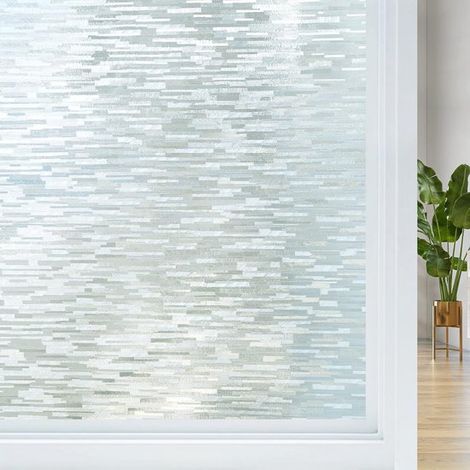 Película para ventanas mate opaca de 17,5 x 78,7 pulgadas，Adherencia estática，bloquea el sol y el calor，sin adhesivo para el hogar (1/5)