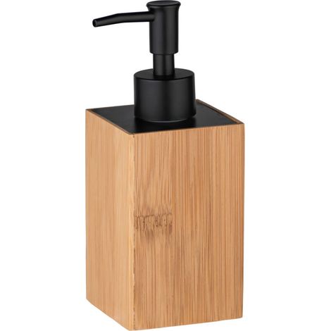 Distributeur Savon Liquide Bois Padua, Capacité 210 ml, Bambou, 8x18x7 cm, Marron (1/5)