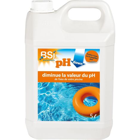 pH Moins Liquide Pour Diminuer Et Stabiliser Le Potentiel Hydrogène De l'Eau Idéal En Piscine Et Spa Retrouvez Une Baignade Agréable 5L Bleu (1/5)
