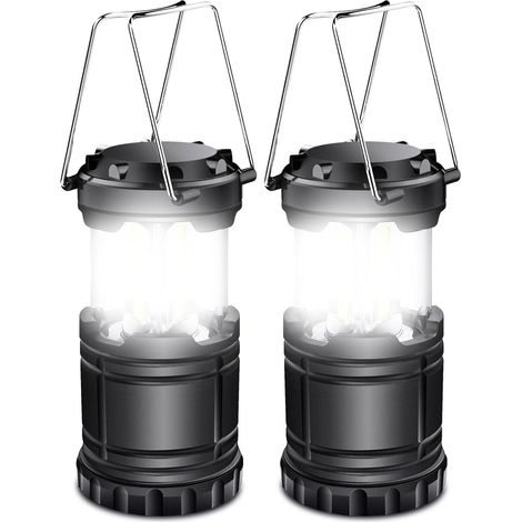(Lot de 2) Lampe de Camping Portable Rechargeable, 180° Pliable avec Poignée, Lampe de Randonnée étanche pour Extérieur, Idéal pour Tente, Pêche, Urgence et Randonnée
