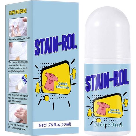 Rouleau nettoyant perles 50ml, élimine taches café, thé, jus et huile sur tissus portable