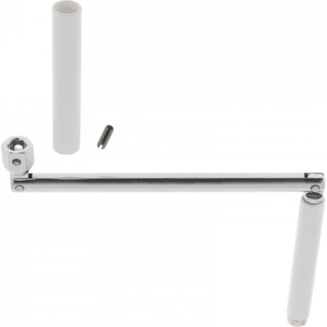 1 - Poignée De Manivelle - Contre-Poignée - Pour Volet Roulant - En Acier Chromé Et PVC Blanc - Avec Goupille De Fixation - Pour Fenêtre Et Baie Vitrée - Blanc - 32,5cm