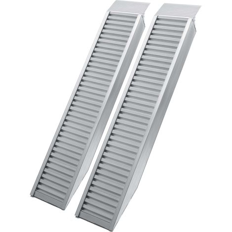 Wiltec Lot de 2x Rampe de chargement 1610 x 305 mm – capacité de charge max. 4050 kg – profil à barres – en Aluminium – Rampe d'accès utilitaire moto ATV quad remorque