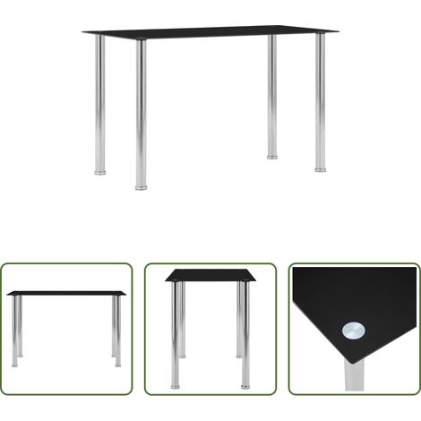 Sicherheitsglas - Esstisch Schwarz 120 x 60 x 75 cm Hartglas (1/5)