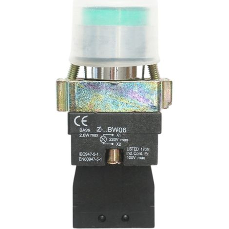 Lampada di segnalazione con alimentazione diretta verde e protezione 1NO, 220V, IP65, LAY5 Breckner Germany (1/5)