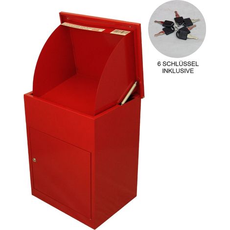 Paketkasten Paketbriefkasten Briefkasten für Pakete Briefkasten mit Paketfach Paketbox Postbox Paket-Dropbox Paketstation für zuhause Paket-Standbriefkasten Paket-Briefkasten abschließbar Rot