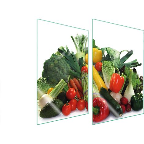 GLASSCHUTZPLATTE FÜR KÜCHE 2x35x52 GEMÜSE
